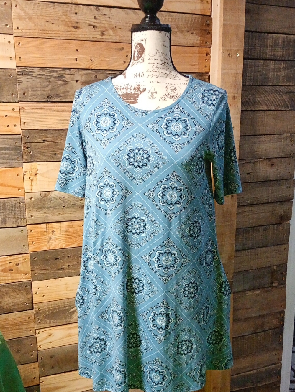 Agnes & Dora Light Blue Bandana-Print Asymmetrical Dress Sz XS
